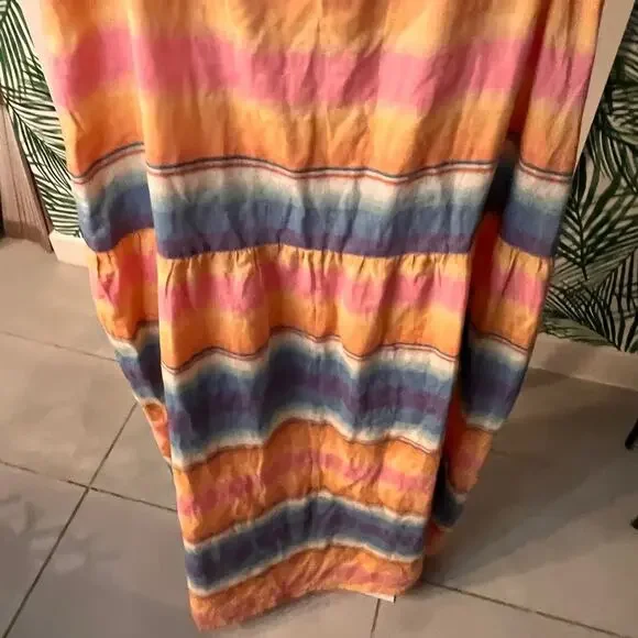 Triya Livi Striped Drawstring Maxi Dress Medium - Picture 7 of 10